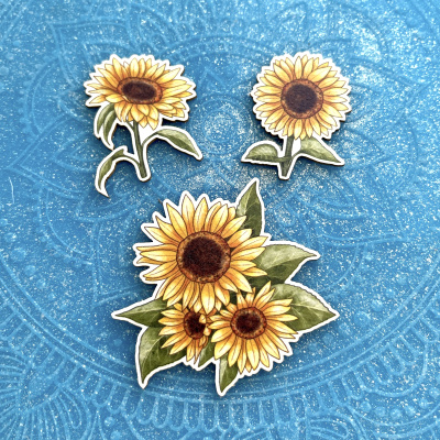 Цветной чипборд "Подсолнухи 1"