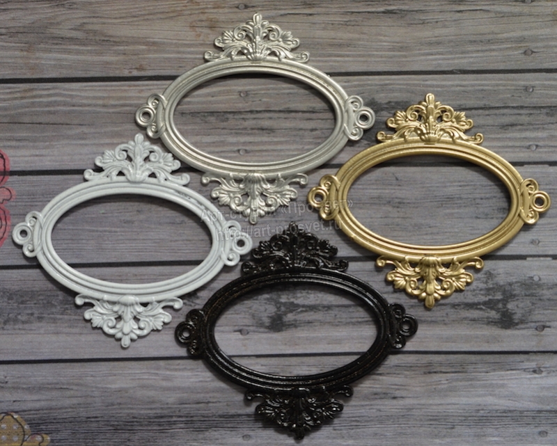 Набор "Металлическая рамка для записей, овальная" 2 шт, цвет Золото