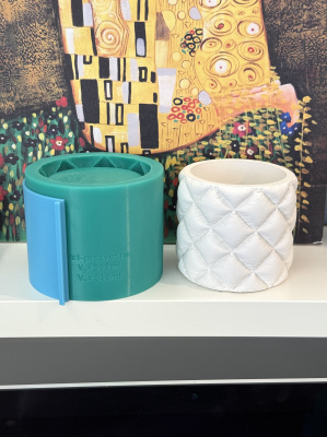 3D-молд "Стёганое кашпо цилиндр" (L)