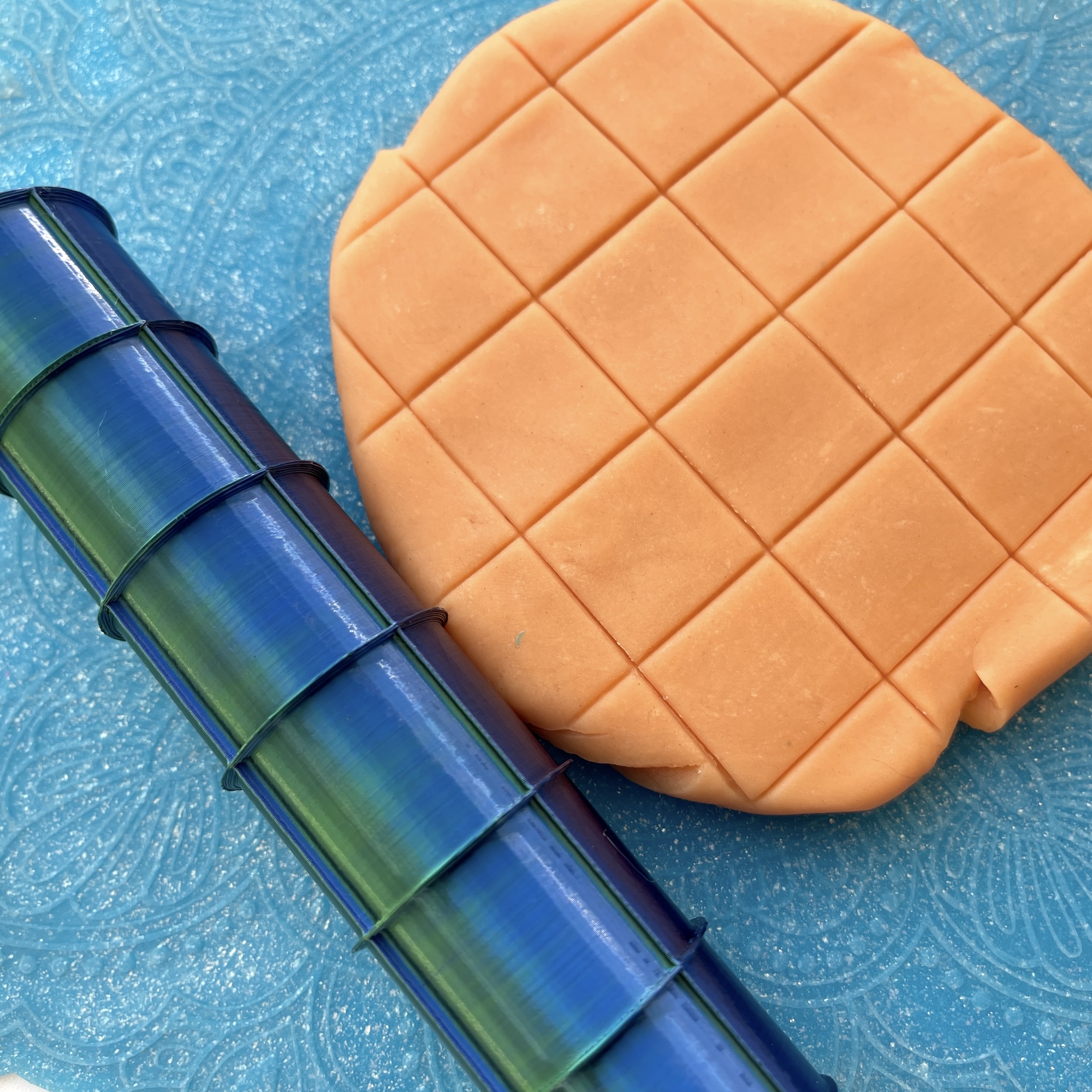 Текстурный ролик (скалка) "Плитка" (L), площадь 140x100 мм