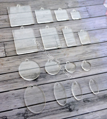 Теги акриловые, прозрачные, 16шт