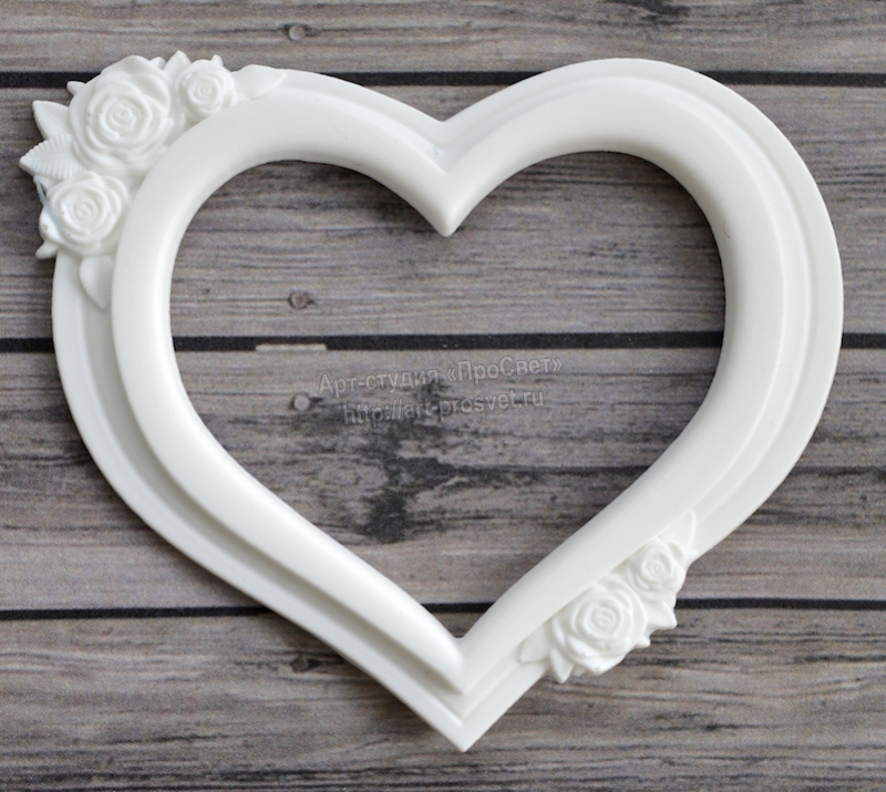 Молд "Рамка в форме сердца с розами"