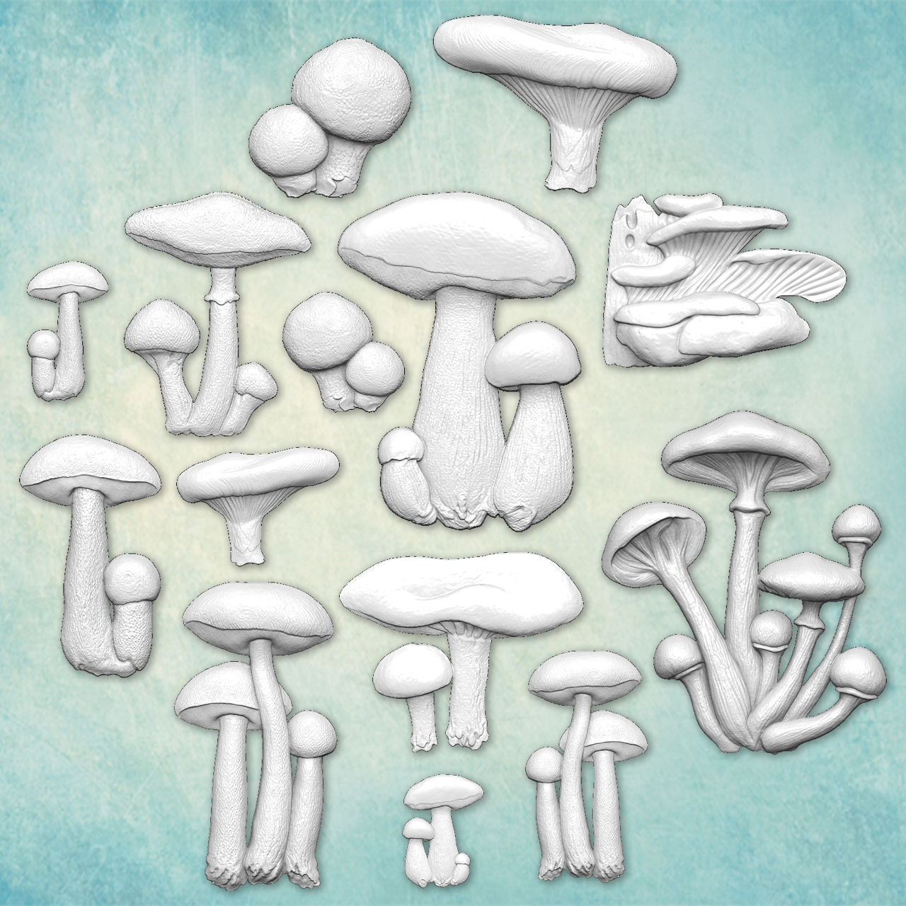 Молд "Набор грибов" (XS)