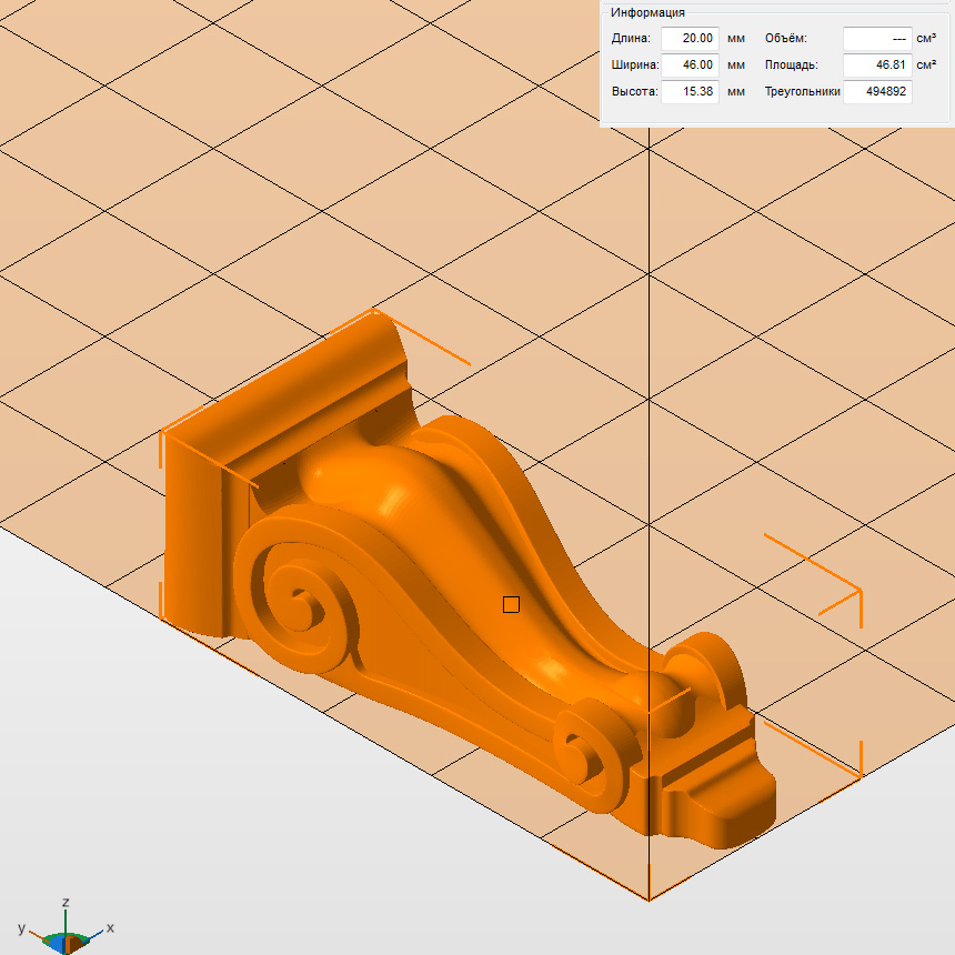 Молд 3D "Декоративный кронштейн" (S)
