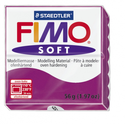 FIMO Soft Purple полимерная глина, запекаемая в печке, уп. 56 гр. цвет: фиолетовый