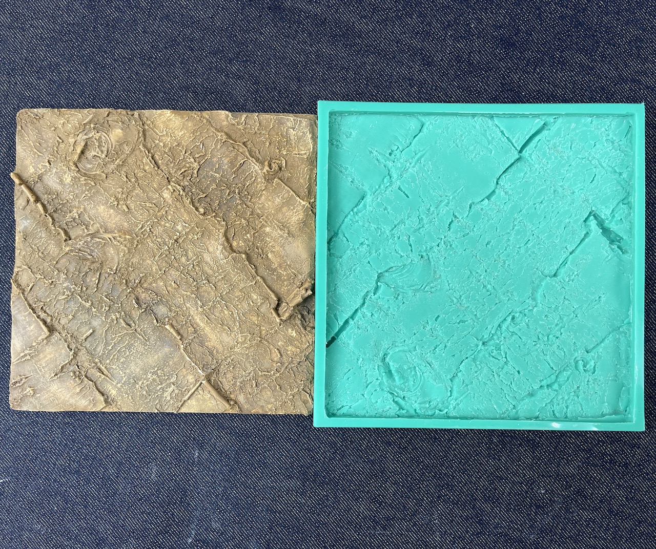 Молд плитка "Кора берёзы 2" авторская ручная работа (XL)