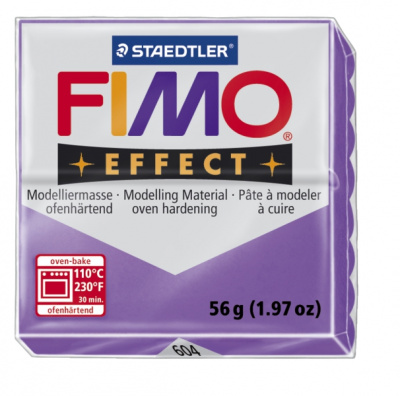 FIMO Effect Translucent Рurple полимерная глина, запекаемая в печке, уп. 56 гр. цвет: полупрозрачный фиолетовый