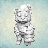 Молд "Тигренок с елкой" (S)