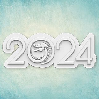 Молд надпись "2024" с драконом (M)
