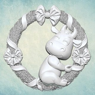 Молд "Венок с бычком" (М)