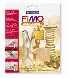 FIMO Металлическая фольга золото, 7 листов в упаковке, 14х14 см.