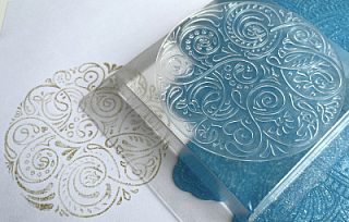 Силиконовый штамп "Круглый растительный орнамент" (L)