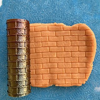 Текстурный ролик (скалка) "Кирпичи" (L) OUT, площадь 100x100 мм