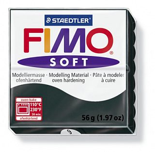 FIMO Soft Black полимерная глина, запекаемая в печке, уп. 56 гр. цвет: чёрный