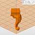 Силиконовый молд 3D «Ножка» (S) — мебельная ножка-кабриоль с акантовой капителью, бусинным пояском и завитком-ножкой
