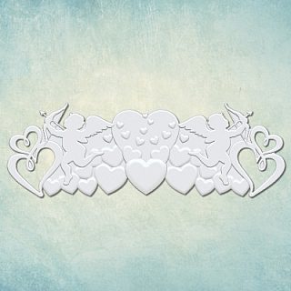 Молд бордюр "Купидоны в сердцах" (XL)