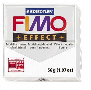 FIMO Effect Transparent White полимерная глина, запекаемая в печке, уп. 56 гр. цвет: прозрачный