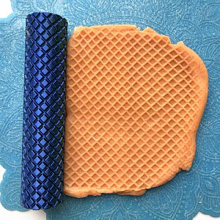 Текстурный ролик (скалка) "Вафли 1" (L), площадь 140x100 мм