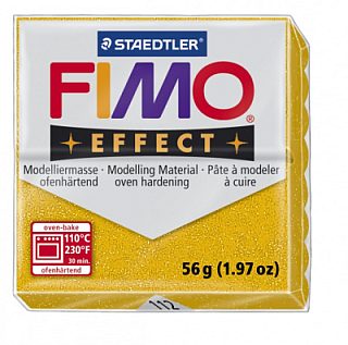 FIMO Effect Glitter Gold запекаемая в печке полимерная глина, уп. 56гр. цвет: золотой с блестками
