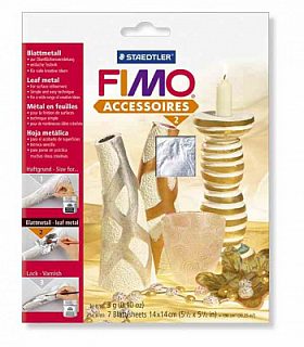 FIMO Металлическая фольга серебро, 7 листов в упаковке, 14х14 см